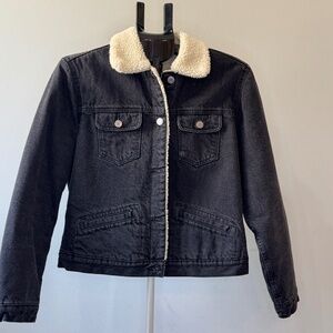 GAP Denim Sherpa-Lined Jacket – Black – Size M